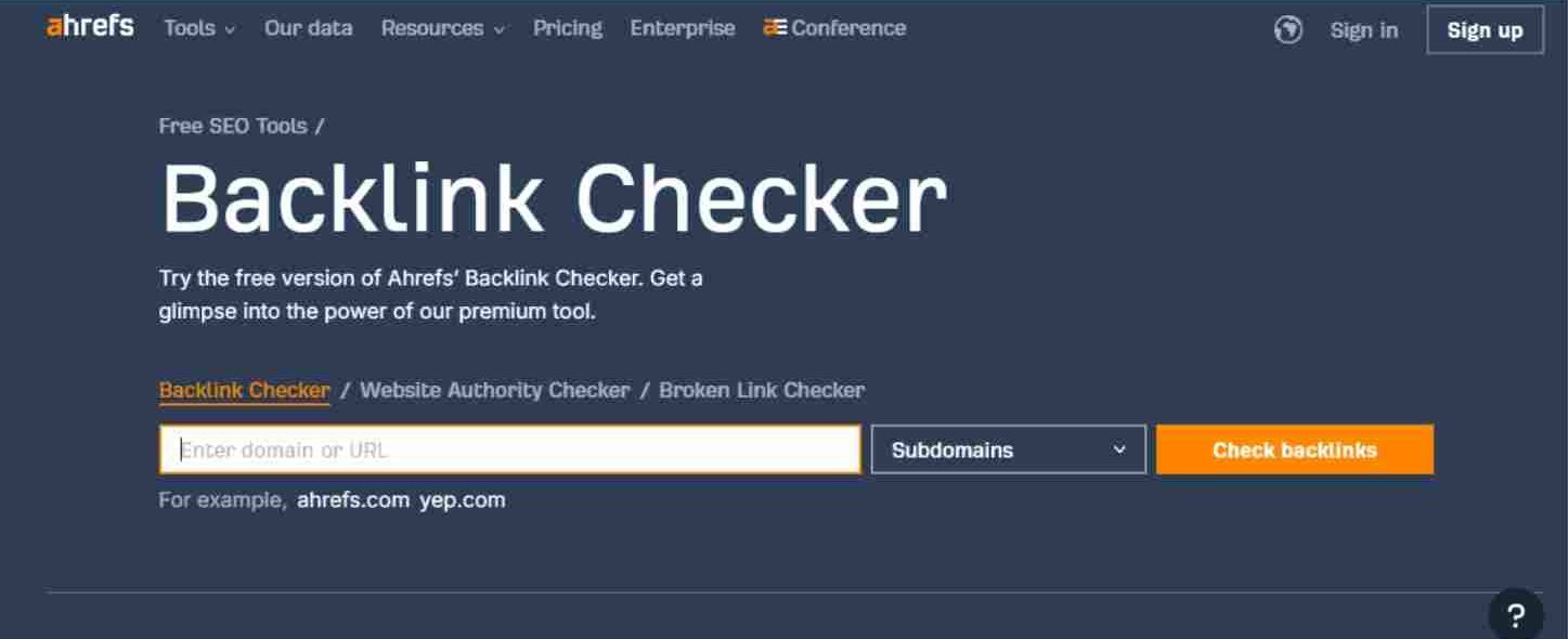 Ahrefs Backlink Checker