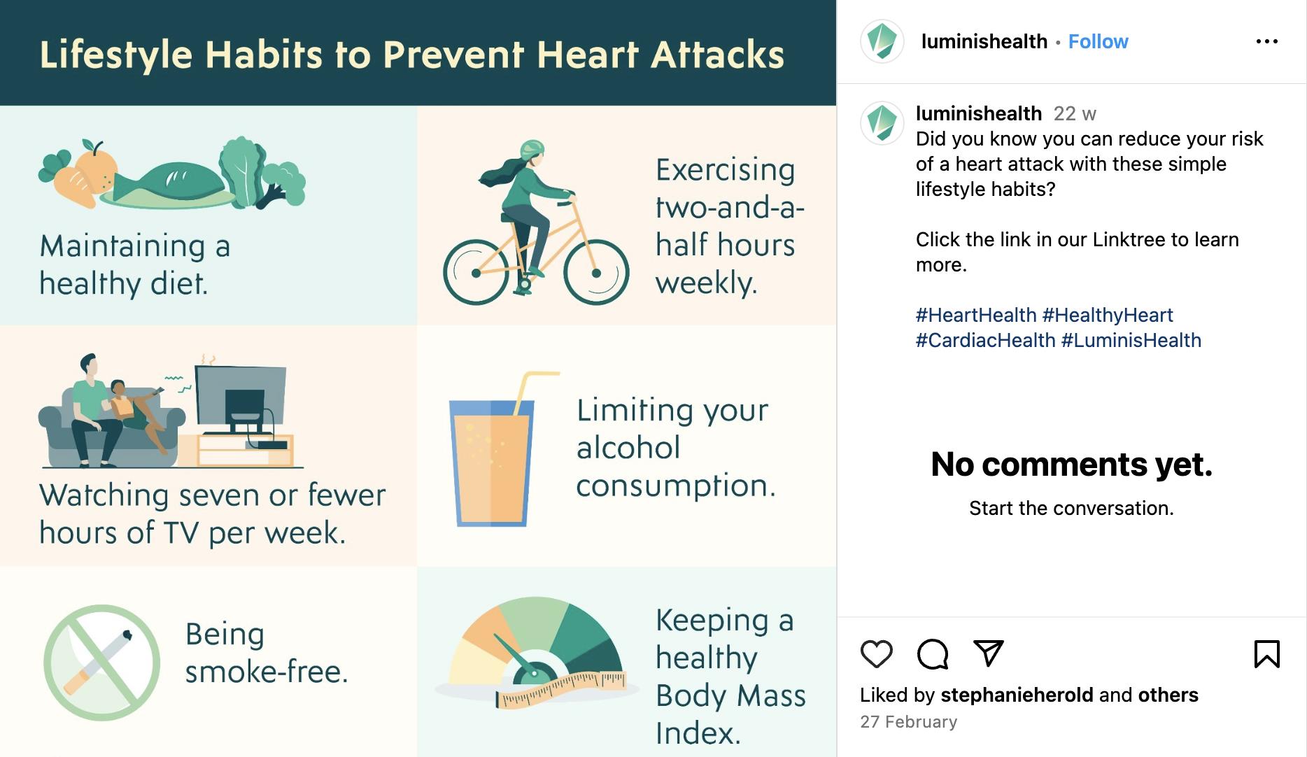 example of using infographics on Instagram for the healthcare sector